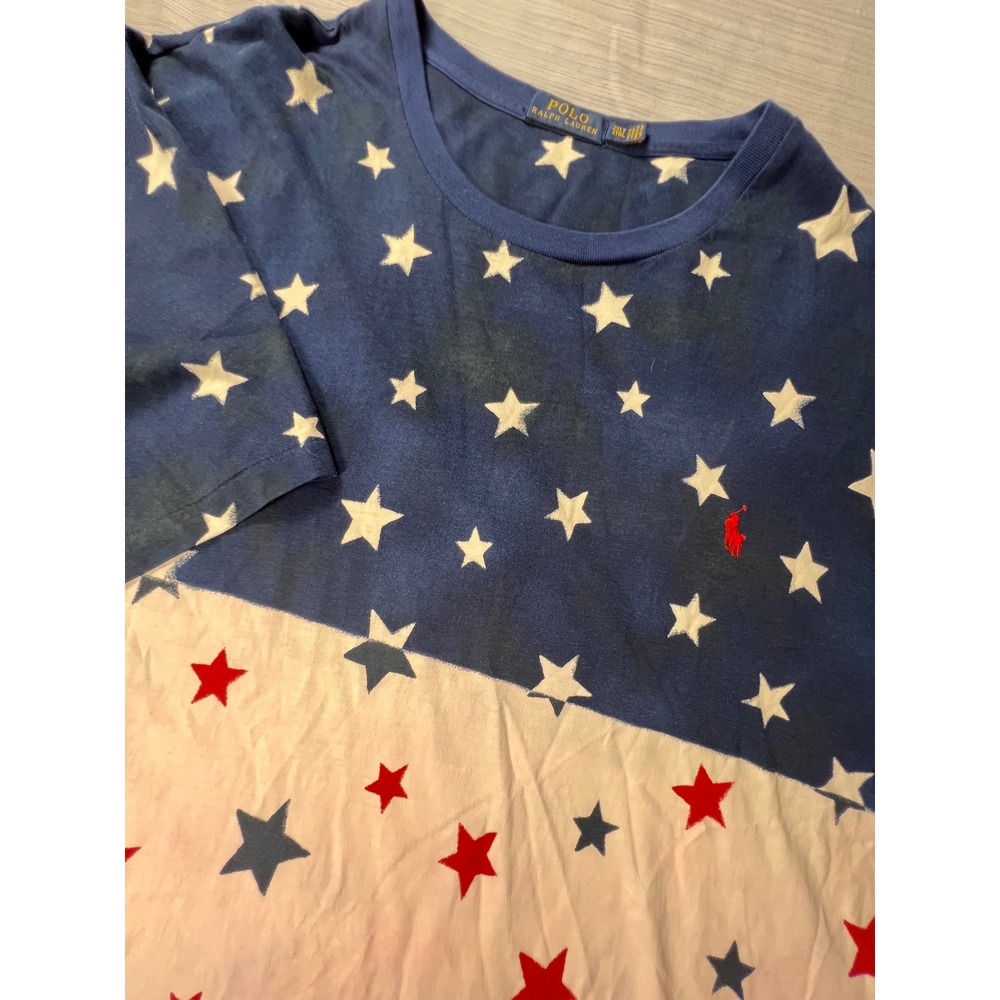 Polo Ralph Lauren Mens 2XLT Stars Stripes Americana T-Shirt Red White Blue